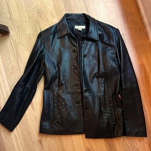 Women’s black, leather jacket, size small